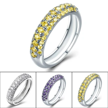 S925 Joyería de Plata Anillo de Diamantes para las Mujeres de Moda Anillos De piedras preciosas Bizuteria Púrpura Topacio Anillos de Plata de ley