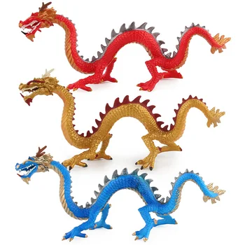 Dragón Chino Figura Juguetes Coleccionables Rojo/Amarillo/Azul De Los Animales De Las Figuras De Acción De Los Niños Sandtable Escena De Juguete