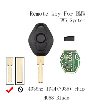 433Mhz Remoto de la llave del Coche Para BMW EWS 1/3/5/7 de la Serie X3, X5, Z3 Z4 ID44(7935) Chip Transmisor de Entrada Sin llave HU58 Cuchilla de la llave de la Original