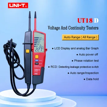 UNIDAD UT18D Tensión Y Probador de Continuidad de Rango Automático Voltios Detectores de Pluma Fecha Hold/ LED/LCD de la Pantalla del Multímetro Digital