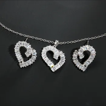 SINZRY Caliente Zirconia Cúbico de la forma del corazón de la Joyería Conjuntos elegante brillo de moda collar pendiente de la pulsera de conjuntos