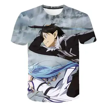 3d Camisetas de los Hombres de las Mujeres de Anime Sword Art Online SAO Impresión Verano T-shirt Top de Manga Corta Manga de la Camiseta Harajuku Ropa