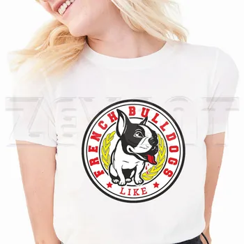Graphic Tees de las Mujeres Frenchie camiseta con Impresión Divertido Lindo Bulldog francés Camisetas Tops Camisetas Camisetas Mujer Mujer Ropa