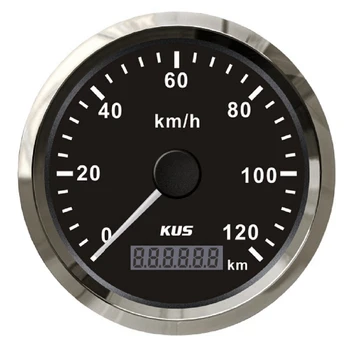 85mm Universal de Nuevo GPS Velocímetro 0-120km/h para Coche Moto Kilometraje Total Ajustable de 3 3/8