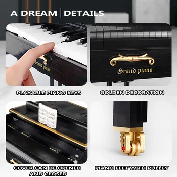 Yeshin Creativo de la APLICACIÓN de Control de Juguetes de La 21323 Playble Grand Piano Conjunto de Modelo de Ensamblaje de Bloques de Construcción de Ladrillos a los Niños los Regalos de Navidad