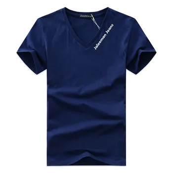 V-cuello de la Camiseta de los Hombres De 2019 Nueva Llegada caliente venta de verano de manga corta t-shirt talla S a 5XL Asiático tamaño