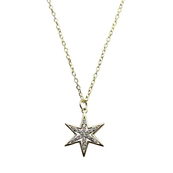 Plata de ley 925 Pavé de Cristal de Estrella de Seis puntas Colgante 14k Collar de Oro de las Mujeres de la Moda de la Tendencia del Partido de la Joyería de Regalo de la Amistad