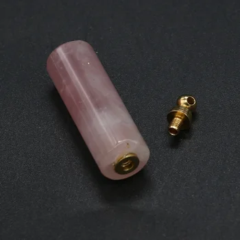 La Piedra Natural Frasco de Perfume Exquisito Colgante Sección de color Rosa de Cristal De la Joyería de los Encantos DIY Collar de Accesorios