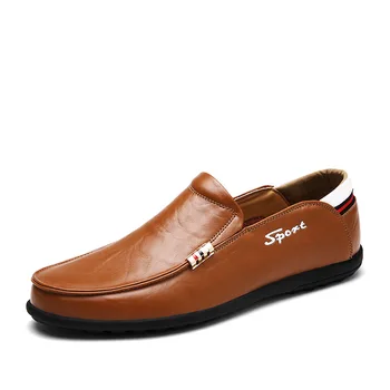 QFFAZ zapatos para hombre de la marca de moda de los hombres mocasines primavera otoño mocasines de hombres de cuero genuino zapatos de caminar de los hombres pisos zapatos