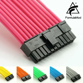 FormulaMod Fm-CableKit 18AWG Color Sólido Cable de Extensión de Kits Incluyendo ATX 24Pin*1 PCI-E de 8 pines*2 CPU de 8 pines*1 Con Cable de Peine Conjunto