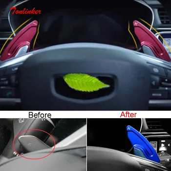 Tonlinker Interior volante paddle Shift Cubierta de Pegatinas Para Geely Tugella FY11 2019-20 Car Styling 2 piezas de Aluminio de Pegatinas