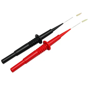 AideTek DOS5 fuerte y duro acero inoxidable aguja de los cables de prueba para DMM multímetro CE CATII 600V MAX. 1A 4 mm socket52PC