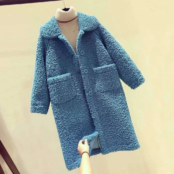 2020 otoño de la felpa de la capa femenina elegante de piel sintética capa femenina gruesa caliente de la felpa de manga larga chaqueta de abrigo de invierno