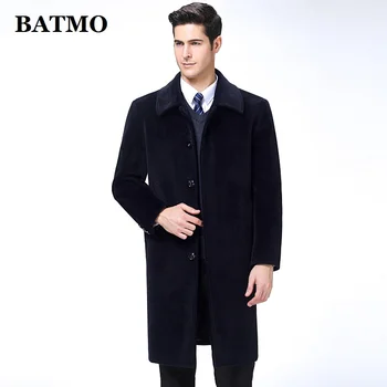 BATMO 2019 nueva llegada del otoño y el invierno de alta calidad de la cachemira largo abrigo de trinchera de hombres para hombres,chaquetas,abrigo,plus-tamaño M-XXXL,9188