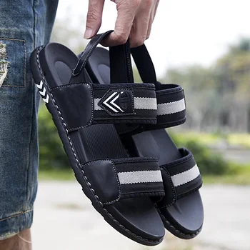 Sandalias de playa zapatos para hombres romano plano cerrado dedo del pie de verano casual de 2019 vietnam mens gladiador clásico caminar viajar ligero