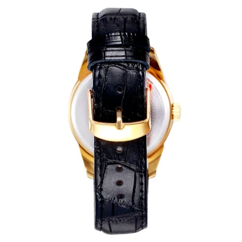 La moda de Oro Negro de los Hombres de los Relojes Con Fecha de Diseño Clásico Analógico de Cuarzo Hombre, Reloj de Pulsera Casual Vestido de los Hombres del Reloj de Erkek Kol Saati