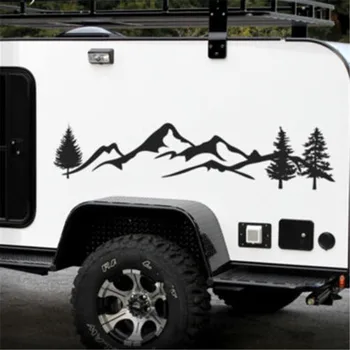 Árbol negro de Montaña etiqueta Engomada del Coche Decal Vinilo Coche Pegatinas Para Camión SUV RV Offroad Suministros