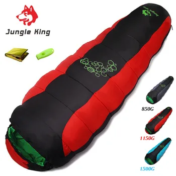 Jungle King 0901 adulto grueso acolchado de cuatro agujeros de algodón bolsa de dormir para acampar al aire libre senderismo especial de camping bolsa de dormir 850-1500g