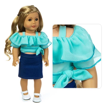 Nueva capa + Falda de Ajuste para Niña Americana de Ropa de la Muñeca de 18 pulgadas Muñeca , Navidad, Chica de Regalo(sólo venden ropa)