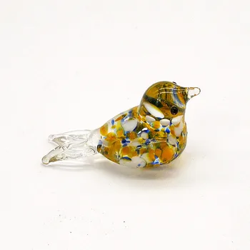 Mini ave de cristal estatuilla estilo fresco encantador dedo Índice de tamaño de arte hechas a mano manualidades de animales de adorno hogar decoración jardín accesorios