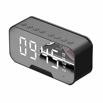 G5 Espejo del LED de Alarma del Reloj de Bluetooth del Altavoz de la Radio Subwoofer Reproductor de Música de Reloj de Mesa de Pago de emisión de Voz Inserta la Tarjeta de Reloj