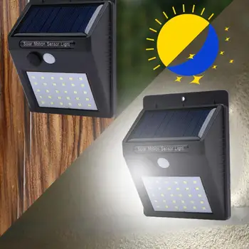 LED de Luz Solar de Jardín al aire libre de las Luces de la Decoración de 30 LED Lámparas de Pared del Sensor de Movimiento PIR Lámpara Impermeable Solar de la Lámpara de Iluminación