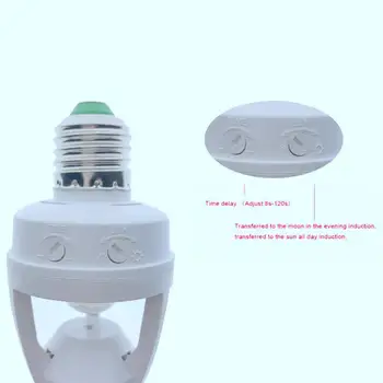 CA 110-220V 360 Grados Pir de la Inducción del Sensor de Movimiento de Infrarrojos IR Humanos E27 Enchufe Interruptor de la Base de Bombilla Led tenedor de la Lámpara