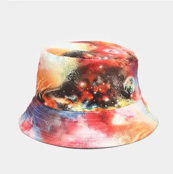 2020 Dos Secundarios Reversibles espacio Planeta Cubo de Sombreros de La vía Láctea Tapas de las Mujeres de los Hombres de bob sombrero de hip hop de la Primavera al aire libre sombrero para el sol
