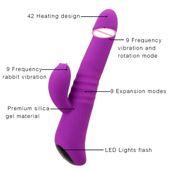 Calienta Swing Consolador Vibrador del Conejo para Mujer Plug Anal Clítoris Vagina Estimulador de Sexo Juguetes para Adultos Productos Eróticos Femeninos Sextoys