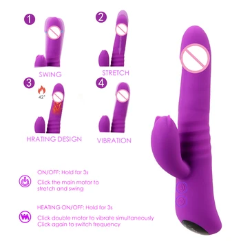 Calienta Swing Consolador Vibrador del Conejo para Mujer Plug Anal Clítoris Vagina Estimulador de Sexo Juguetes para Adultos Productos Eróticos Femeninos Sextoys