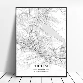 Batumi Kutaisi Tbilisi De Georgia De La Lona De Arte De Mapa De Cartel