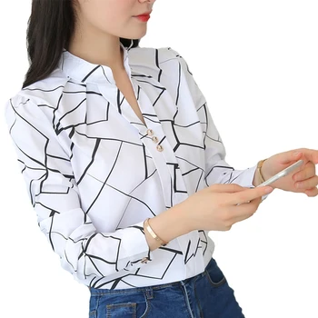 Las Mujeres Tops Y Blusas De Señora De La Oficina Blusa Delgada Camisetas De Mujer Blusas Plus Tamaño Tops Casual Camisa De Mujer Blusas