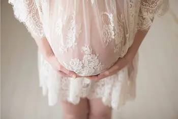 La Moda De Embarazo Vestido De La Sesión De Fotos De Maternidad Vestido De La Fotografía De Encaje Sexy