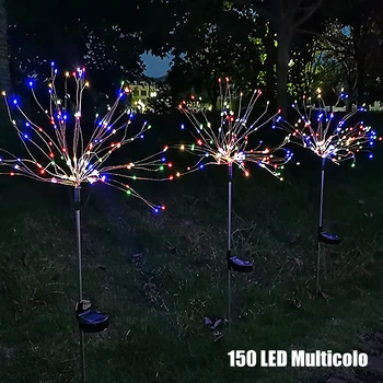 1pcs LED al aire libre Solar de Fuegos artificiales Luces 90/150 Led de la prenda Impermeable de la Cadena de Hadas de la Luz Para el Jardín de Casa de la Calle de la Decoración de la Navidad