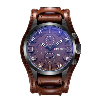 Relogio masculino CURREN Reloj de los Hombres Militares de Cuarzo para Hombre Reloj de los Relojes de la Marca Superior de Cuero de Lujo de los Deportes reloj de Pulsera Fecha Reloj 8225