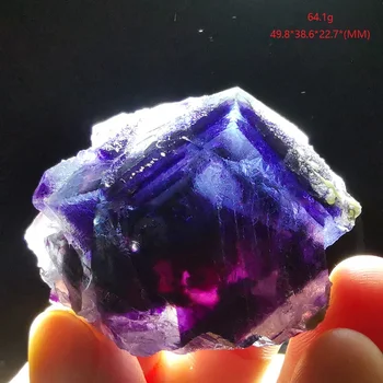 36.8-66.7 gNatural raras púrpura de fluorita, mineral de la muestra y la decoración de piedra de sanación de la energía del CUARZO de la GEMA