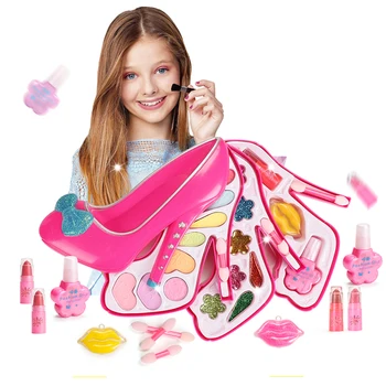Los niños conforman Conjunto de Juguete Juego de fantasía de Princesa de color Rosa Maquillaje de Belleza de Seguridad No tóxico Kit de Juguetes para las Niñas Vestirse Cosmética Chica Regalos