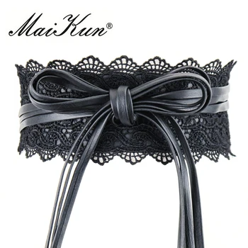 Maikun Elástica de Encaje Negro Cinturones para las Mujeres de Lujo de la Marca del Diseñador de Cinturones para los Disfraces Cinturón de los pantalones Vaqueros Mujer Vestido de Novia de Cintura