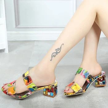 Zapatos de verano de las mujeres sandalias de 2021 dedo del pie abierto de colores de diamantes de imitación de la plataforma sandalias de mujer zapatos de tacón alto zapatos de mujer de las bombas de las señoras