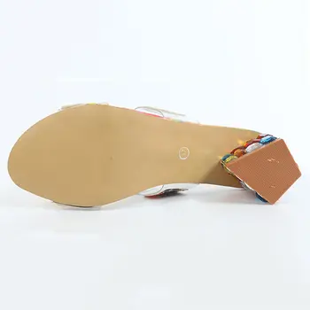 Zapatos de verano de las mujeres sandalias de 2021 dedo del pie abierto de colores de diamantes de imitación de la plataforma sandalias de mujer zapatos de tacón alto zapatos de mujer de las bombas de las señoras