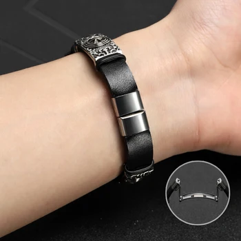 Correa de piel Para Xiaomi Smart Watch Retro Pulsera de mi reloj de la decoración del Metal de los Accesorios de Reemplazo de la correa de