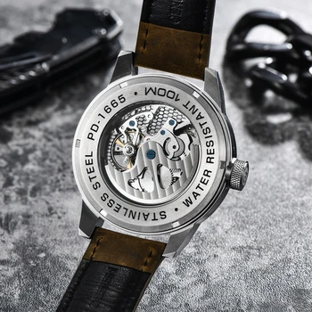 Pagani Diseño de Reloj Automático de los Hombres Mecánicos Relojes para Hombre de Lujo de Hombre Masculino Reloj de Oro Cráneo 100m Impermeable Relojes de los Deportes Reloj