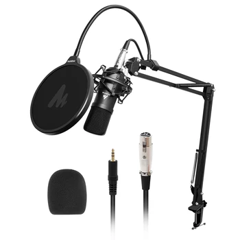 MAONO AU-A03 Estudio Profesional Kit de Micrófono de Condensador Cardioide de Microfono Podcast de Micrófono para Juegos de Karaoke de YouTube la Grabación