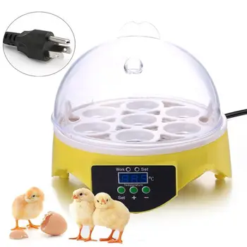 Mini 7 Huevos de la Incubadora de Aves de corral en Incubadora Incubadora Digital de la Temperatura de Incubación de Huevos de la Incubadora Nacedora Pollo Pato Pájaro Paloma de la UE Pl