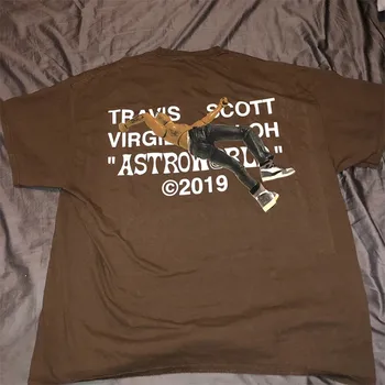 2019SS Travis Scott Astroworld virgil abloh Camiseta hip hop Hombres Mujeres 1:1 la Mejor Calidad Empate teñido ASTROWORLD TRAVIS SCOTT camisetas