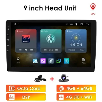 Doble 2Din 10.1 pulgadas Android 10 de Coche Universal de la Radio Estéreo En el Tablero de Navegación GPS WIFI 4G de OBDII DAB Quad Core Bluetooth, 2GB en RAM