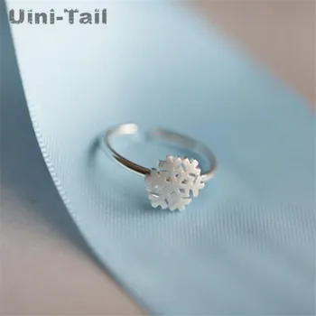 Uini-Cola caliente de nuevo 925 de la plata esterlina pequeño copo de nieve fresca apertura de anillo de la moda de la personalidad salvaje femenina anillo de GN796
