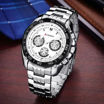 La moda de Lujo de la Marca de relojes de Hombre de cuarzo completa de acero inoxidable Reloj Casual Militar de Deporte de los Hombres Vestido de reloj de Pulsera de Caballero de negocios