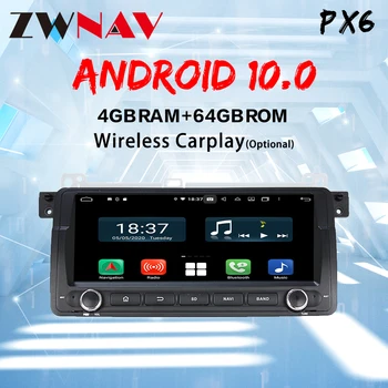 Para BMW E46 Carplay Android 10.0 pantalla Multimedia del Coche coche del Reproductor de DVD de la Navegación GPS del coche de Vídeo Auto de Radio de Audio Estéreo de la unidad principal