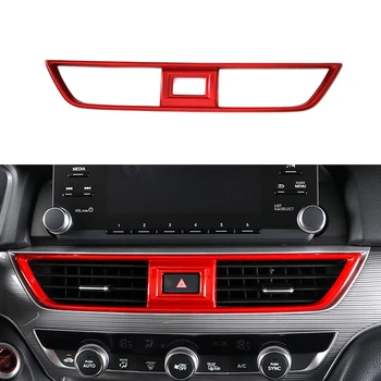 Pcmos 2020 Rojo ABS Interior de la Dirección del Bastidor de la Rueda Cubierta de Recorte de Ajuste Para Honda Accord 2018 Interior Accesorios Nuevos Adhesivos